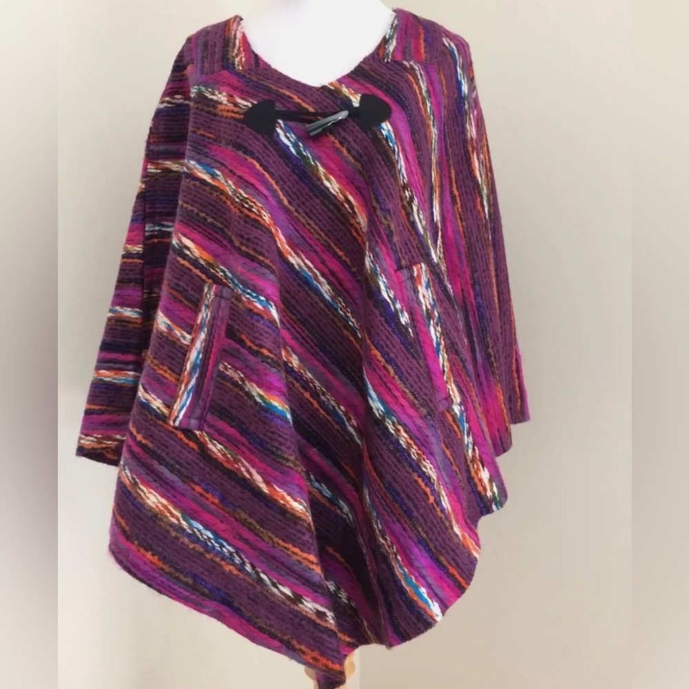 Fuchsia Cape Shawl Poncho
